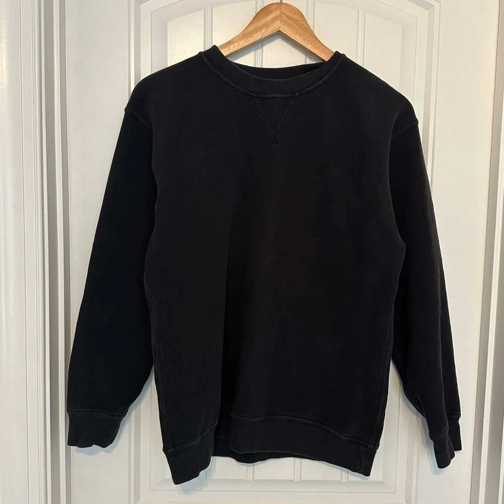 Lululemon Sweatshirt Black Crew Fleece All Yours Long Sleeve Size Extra Small